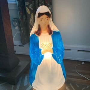 Vintage Empire Lighted Blow Mold Christmas Nativity Virgin Mary